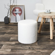 POUF BOUCLETTE RHEA BLANC