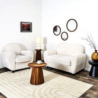 Canapé Club Côtelé SCOTT Beige