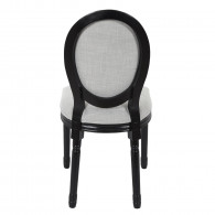 CHAISE ELEONOR NOIR TISSU GRIS