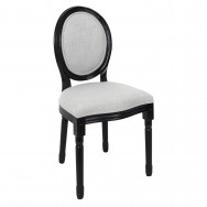 CHAISE ELEONOR NOIR TISSU GRIS