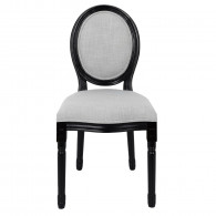 CHAISE ELEONOR NOIR TISSU GRIS