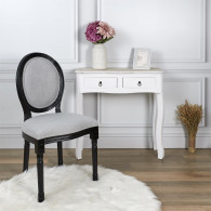 CHAISE ELEONOR NOIR TISSU GRIS