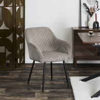 Fauteuil côtelé SCOTT