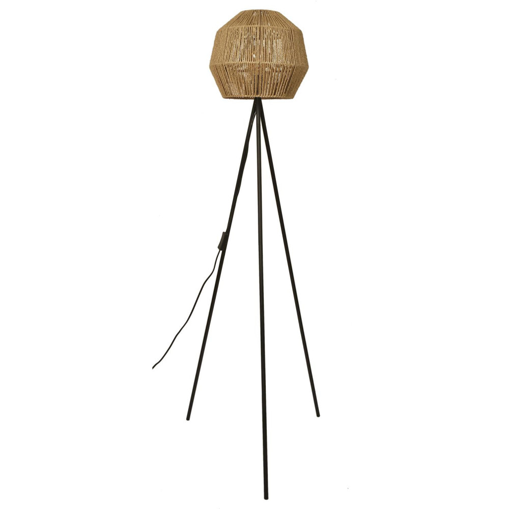 Lampadaire abat jour effet corde tressée