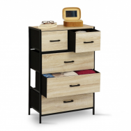 Commode IRIS 5 Tiroirs en Bois et Tissu