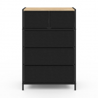 Commode IRIS 5 Tiroirs en Bois et Tissu