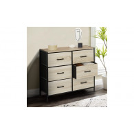 Commode IRIS 6 Tiroirs en Bois et Tissu
