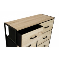 Commode IRIS 6 Tiroirs en Bois et Tissu