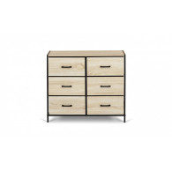 Commode IRIS 6 Tiroirs en Bois et Tissu