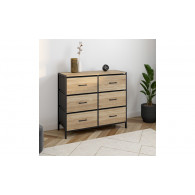 Commode IRIS 6 Tiroirs en Bois et Tissu
