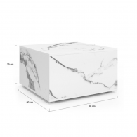 Table Basse Carrée Marbre avec Rangement