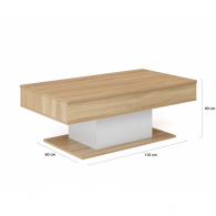 Table Basse TANIA avec Plateau Relevable