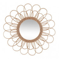 Miroir fleur Cayetana diam 56 cm rotin