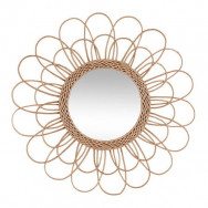 Miroir fleur Cayetana diam 56 cm rotin