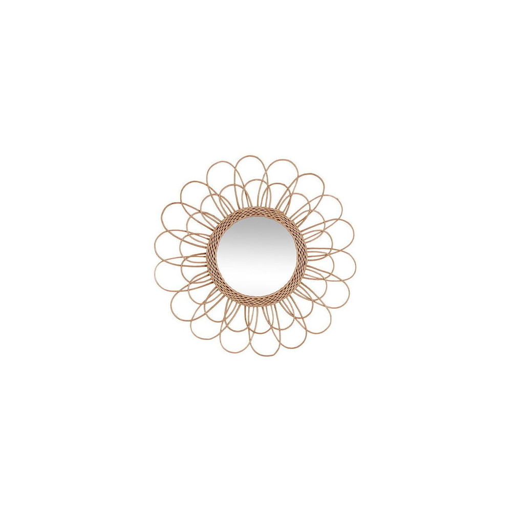 Miroir fleur Cayetana diam 56 cm rotin