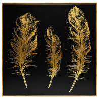 Toile imprimée encadrée plume