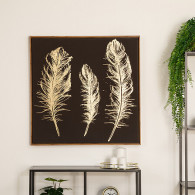 Toile imprimée encadrée plume