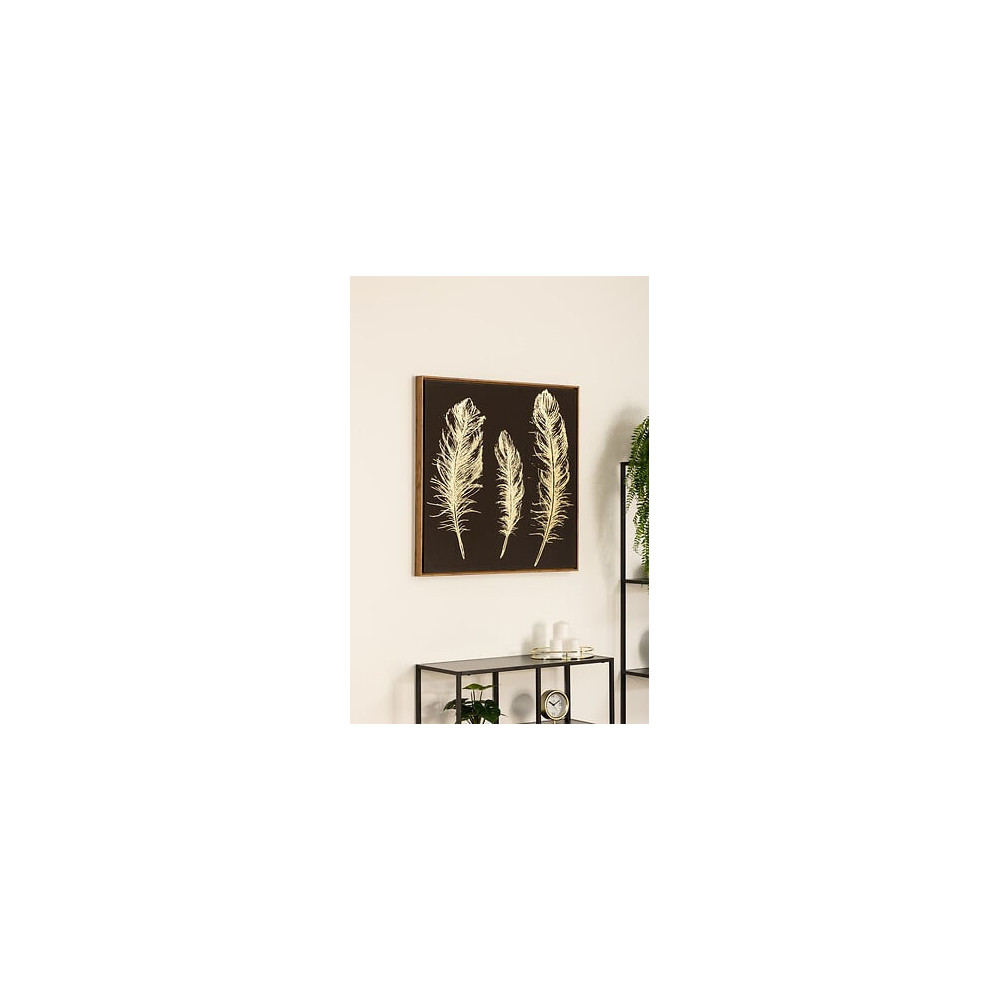 Toile imprimée encadrée plume