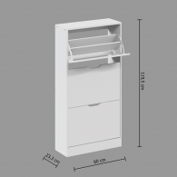 Range Chaussures 3 Tiroirs Blanc