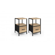 Table de chevet IRIS Noir x2