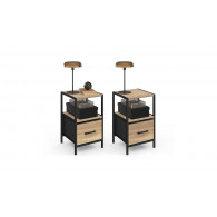 Table de chevet IRIS Noir x2