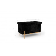 Banc Coffre LOAN Velour Noir
