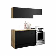 ENSEMBLE CUISINE ALLEGRA 180 CM - BOIS ET NOIR