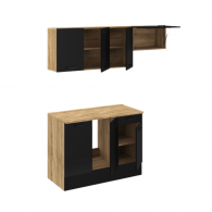 ENSEMBLE CUISINE ALLEGRA 180 CM - BOIS ET NOIR