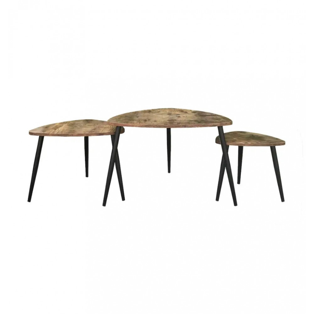 Set 3 Tables de Salon Triangulaires NEW YORK