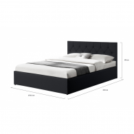 Lit coffre 140X190CM Noir  avec sommier HANNAH