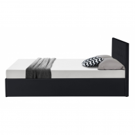 Lit coffre 140X190CM Noir  avec sommier HANNAH