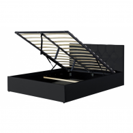 Lit coffre 140X190CM Noir  avec sommier HANNAH