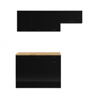ENSEMBLE CUISINE ALLEGRA 180 CM - BOIS ET NOIR