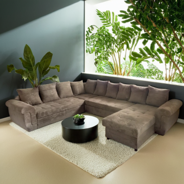 Canapé lit EMMA Cannelle Convertible et Réversible