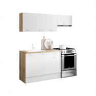 ENSEMBLE CUISINE ALLEGRA 180 CM - BOIS ET BLANC