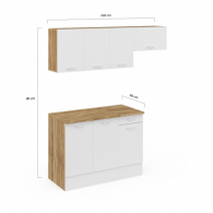 ENSEMBLE CUISINE ALLEGRA 180 CM - BOIS ET BLANC