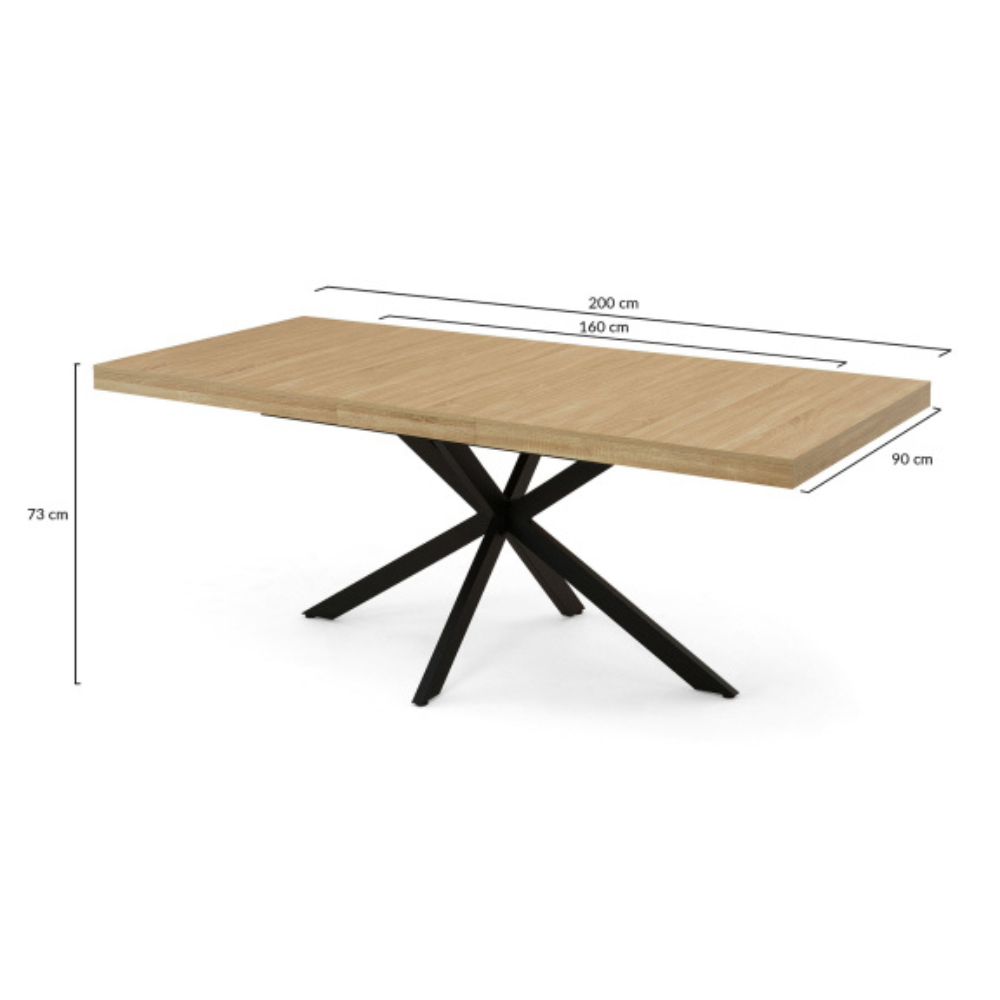 Table à Manger Extensible 160-200Cm Pieds Croisés SPIDER
