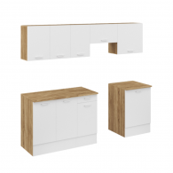 ENSEMBLE CUISINE ALLEGRA 240 CM - BOIS ET BLANC