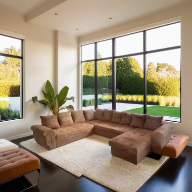 Canapé lit EMMA Cannelle Convertible et Réversible