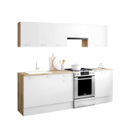 ENSEMBLE CUISINE ALLEGRA 240 CM - BOIS ET BLANC