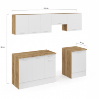 ENSEMBLE CUISINE ALLEGRA 240 CM - BOIS ET BLANC