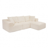 Canapé d'Angle en Velours Côtelé SOLKA