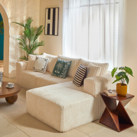 Canapé d'Angle en Velours Côtelé SOLKA