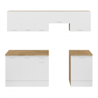 ENSEMBLE CUISINE ALLEGRA 240 CM - BOIS ET BLANC