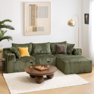 Canapé d'Angle en Velours Côtelé SOLKA