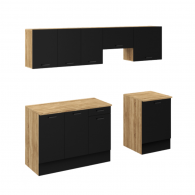 ENSEMBLE CUISINE ALLEGRA 240 CM - BOIS ET NOIR