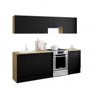ENSEMBLE CUISINE ALLEGRA 240 CM - BOIS ET NOIR