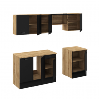 ENSEMBLE CUISINE ALLEGRA 240 CM - BOIS ET NOIR
