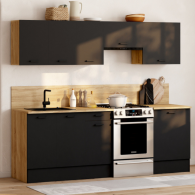 ENSEMBLE CUISINE ALLEGRA 240 CM - BOIS ET NOIR