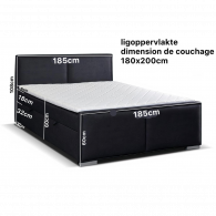 Lit coffre 160cm avec matelas et surmatelas
